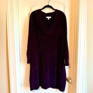 Nine West Rich Purple Chenille Knit Dress